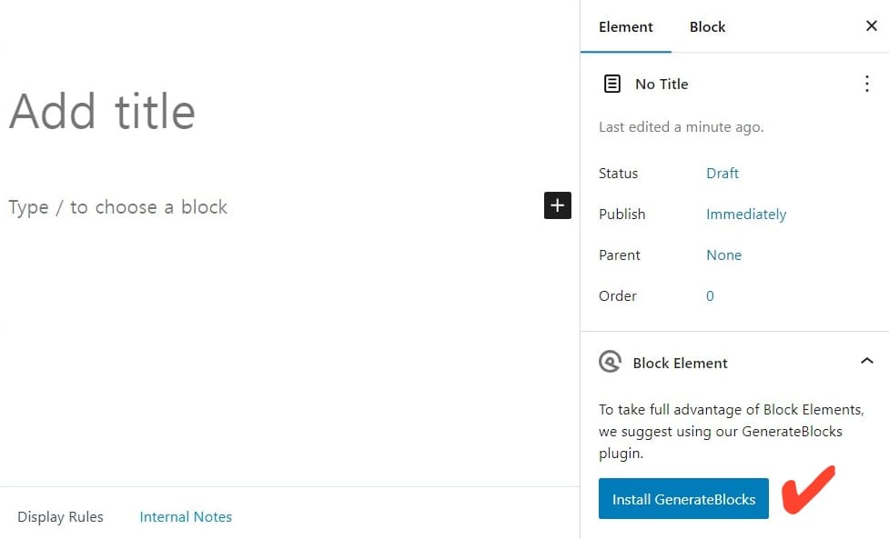 GeneratePress GenerateBlock 설치 이유와 방법