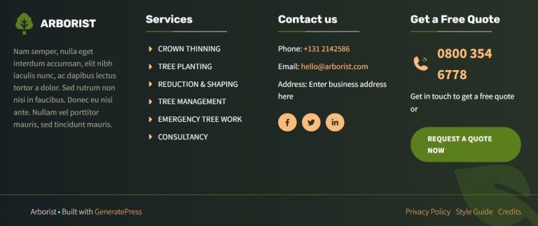 GeneratePress 푸터 디자인 쉽게 하는 방법