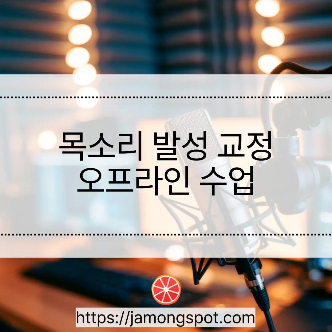 목소리 발성 교정 오프라인 수업은 어떻게 진행되나