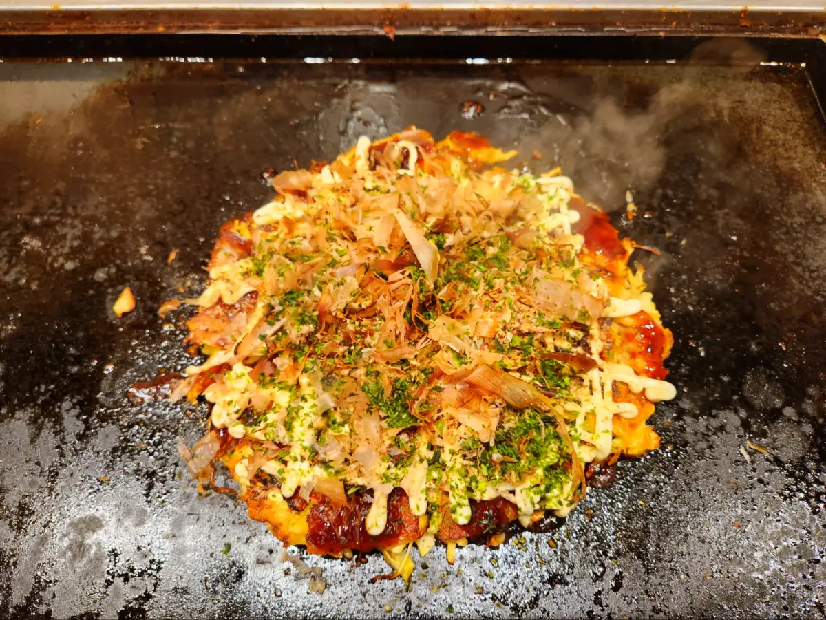 오코노미야키 철판에 만들어서 먹는 방법